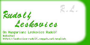 rudolf leskovics business card